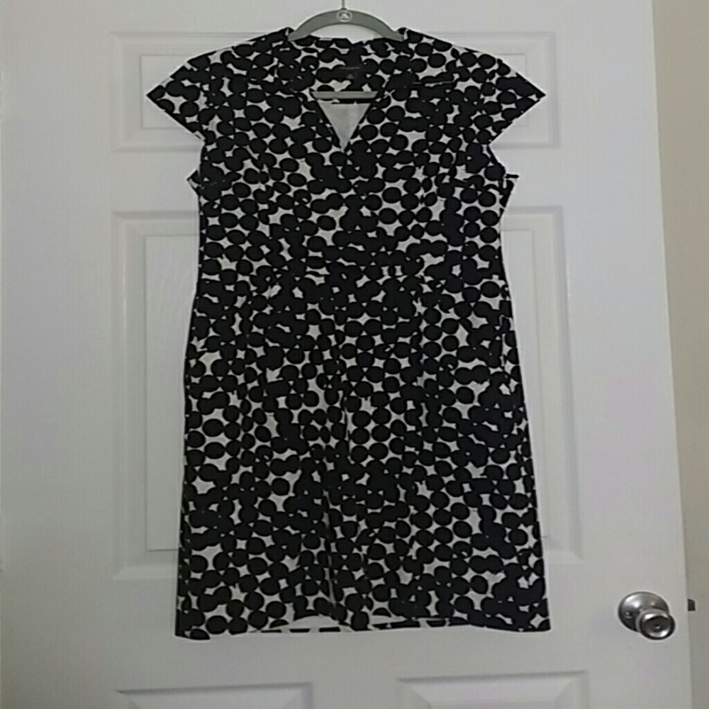 Ann Taylor Black and White Polka Dot Dress